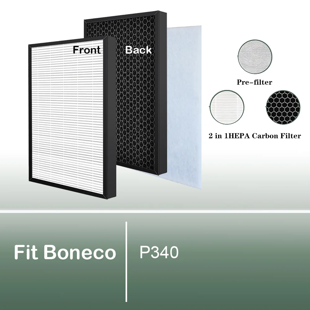 A341 2 in 1 HEPA + Activated Carbon Air Filter 397*217*38mm for Air Purifier BONECO P340