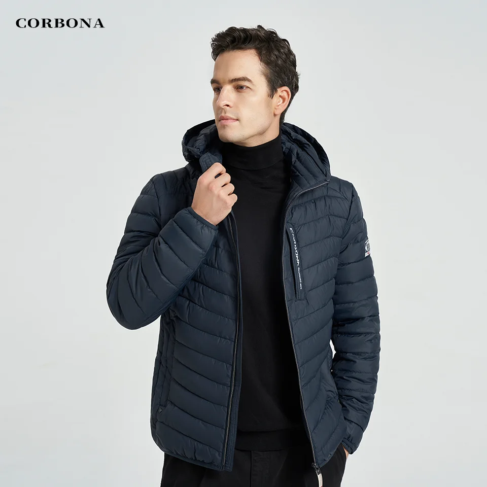 Corbona Autumn Man\'s Winter Jacket Business Casual Lightweight Selected Cotton Outwear Sports Coat Oversize Male Clothing Homme