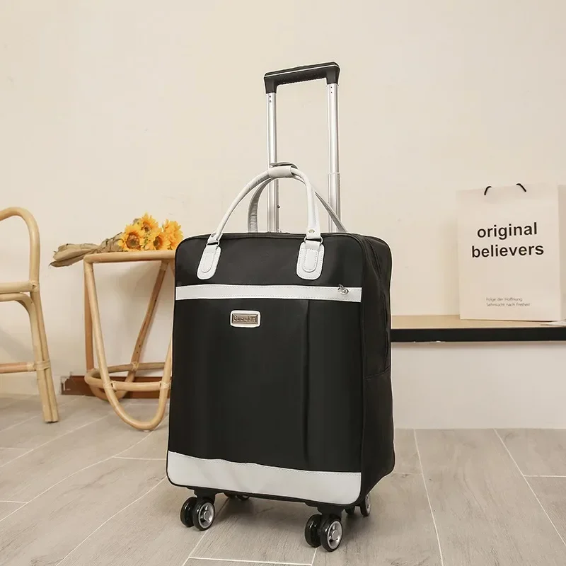 New Versatile Travel Luggage Bag with Wheels - Durable, Water-Resistant Polyester, Spacious & Organized with Telescoping Handle