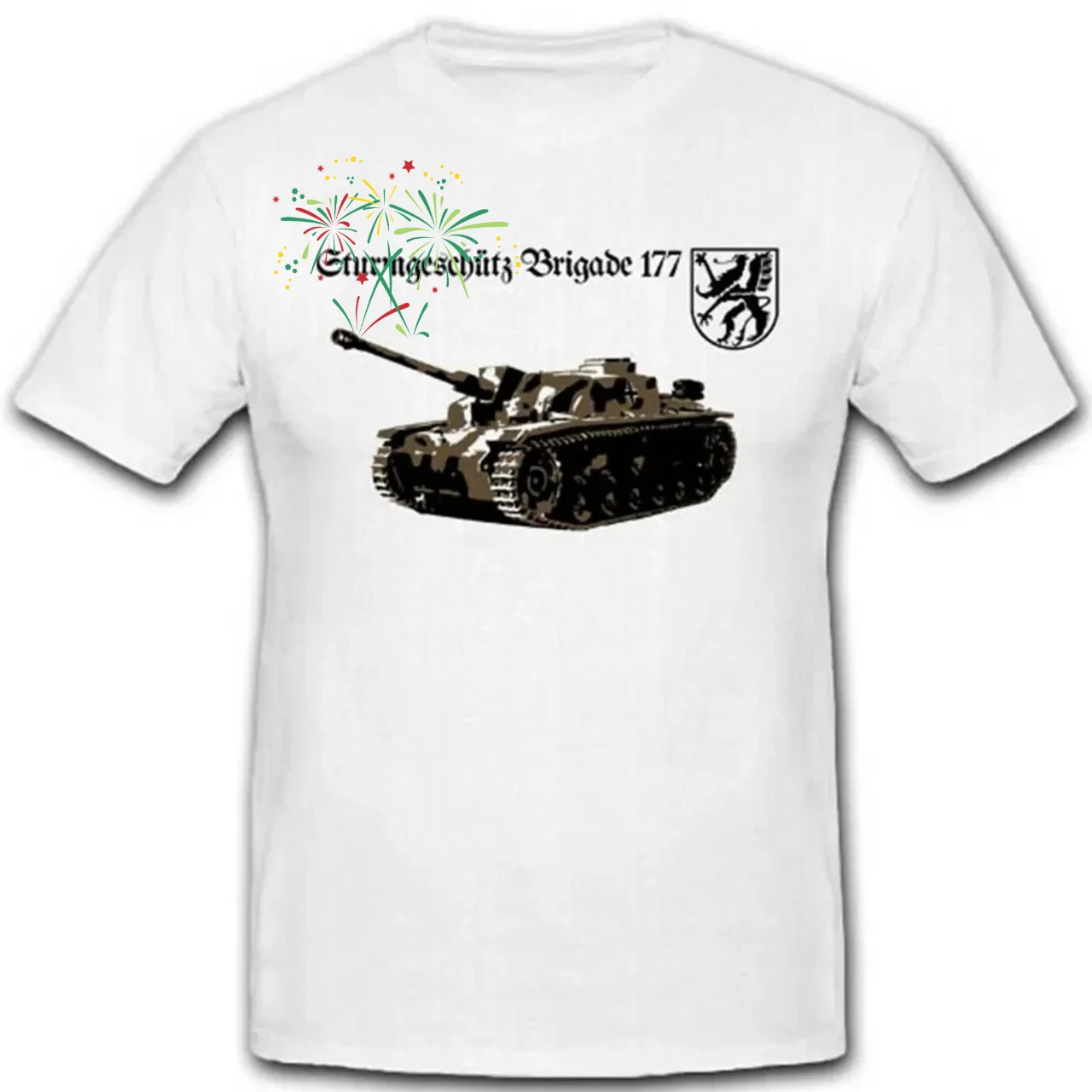 Sturmgeschutz Brigade 177 Unit Panzer T-Shirt 100% Cotton O-Neck Summer Short Sleeve Casual Mens T-shirt Size S-3XL