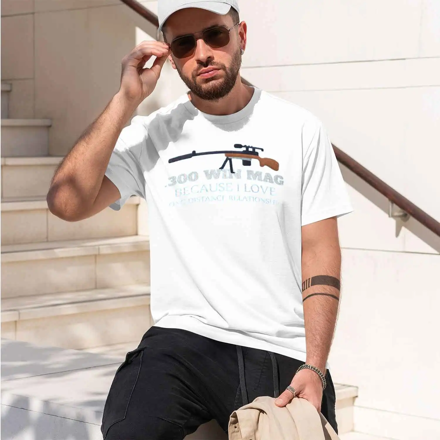 Funny Hat 300 Win Mags Because I Love Long Distances Hat for Women Dad Hats Trendy Hat 2026 New Model Men’s Short-sleeve crewnec