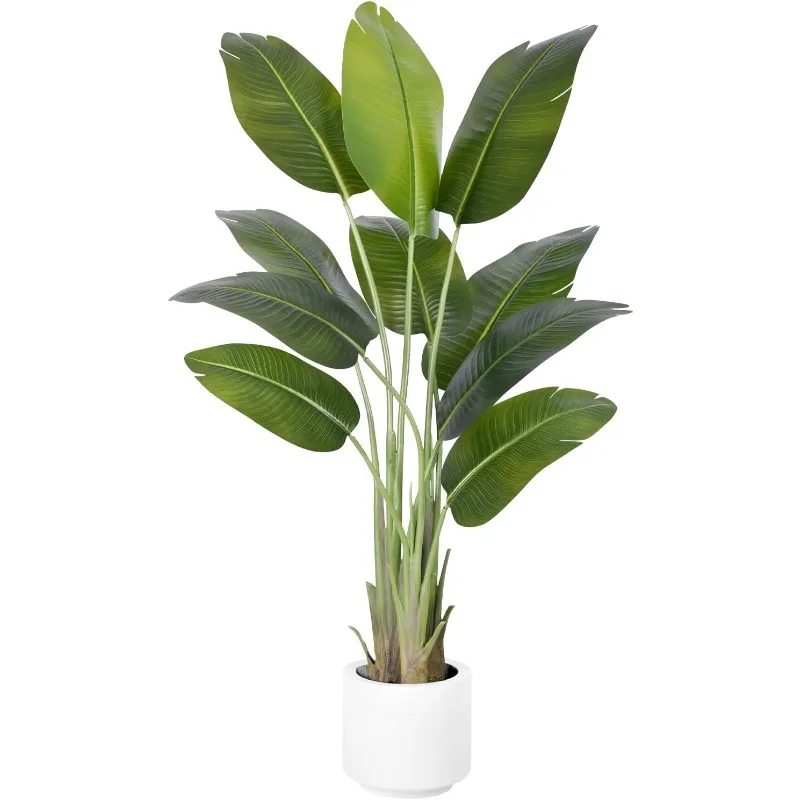 

Bird of Paradise Plant Tall Fake Tropical Palm Tree Large Fake Plants with 10 Silk Banana Leaves Faux Plant Indoor Decor