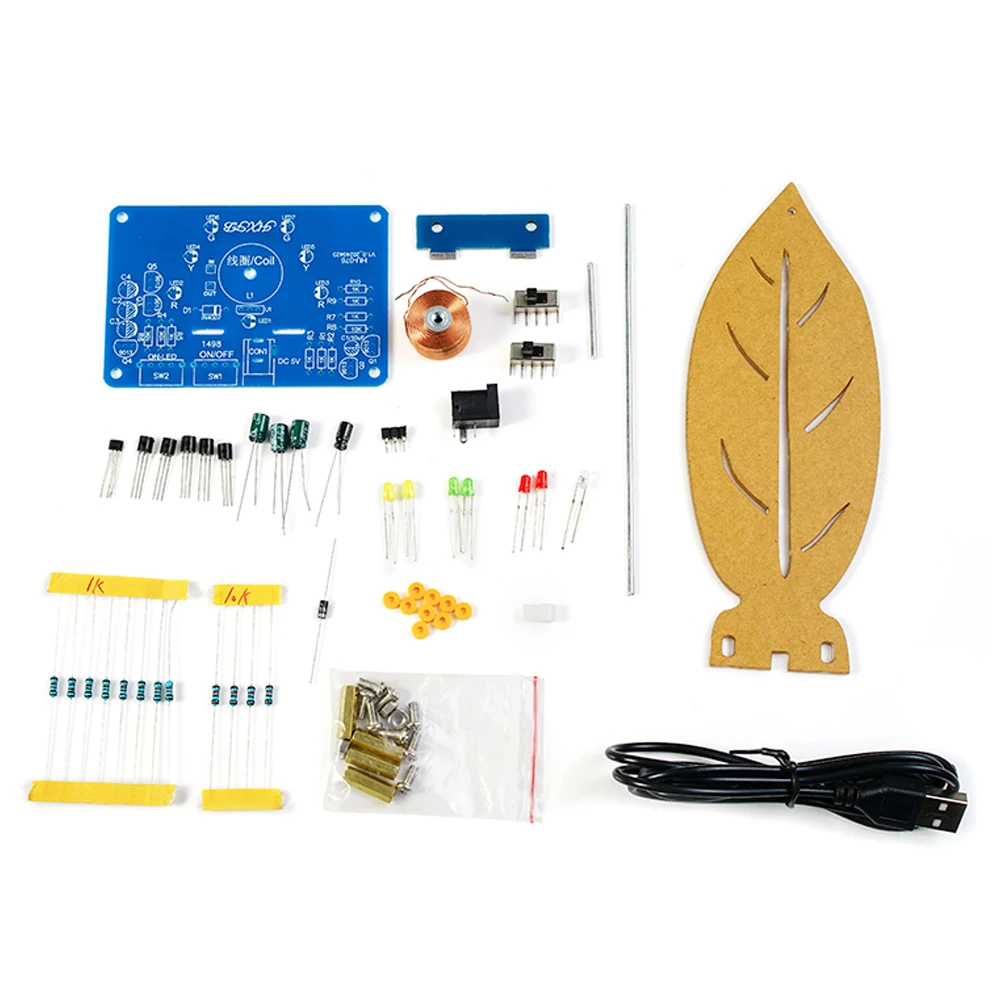 DIY huśtawka liściowa lewitacja magnetyczna zestaw elektroniczny 5V zasilacz z przepływem LED praktyka naukowa zestaw do spawania DIY