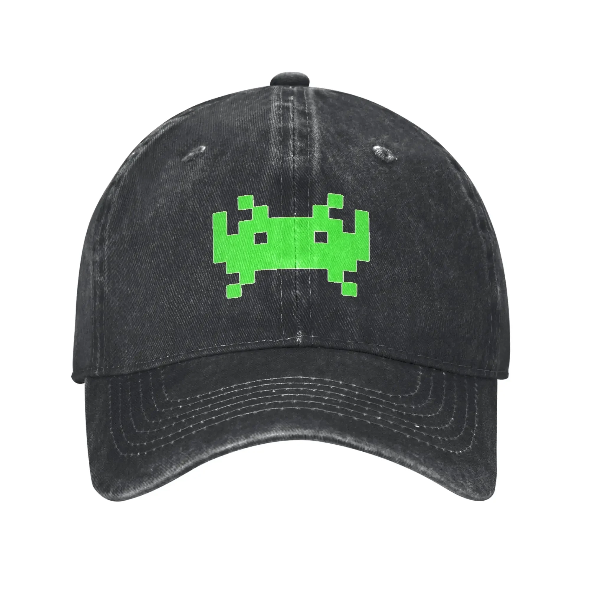 New Space Invaders Baseball Caps Retro Distressed Cotton 8 Bit Snapback Hat Unisex Style All Seasons Travel Adjustable Hats Cap