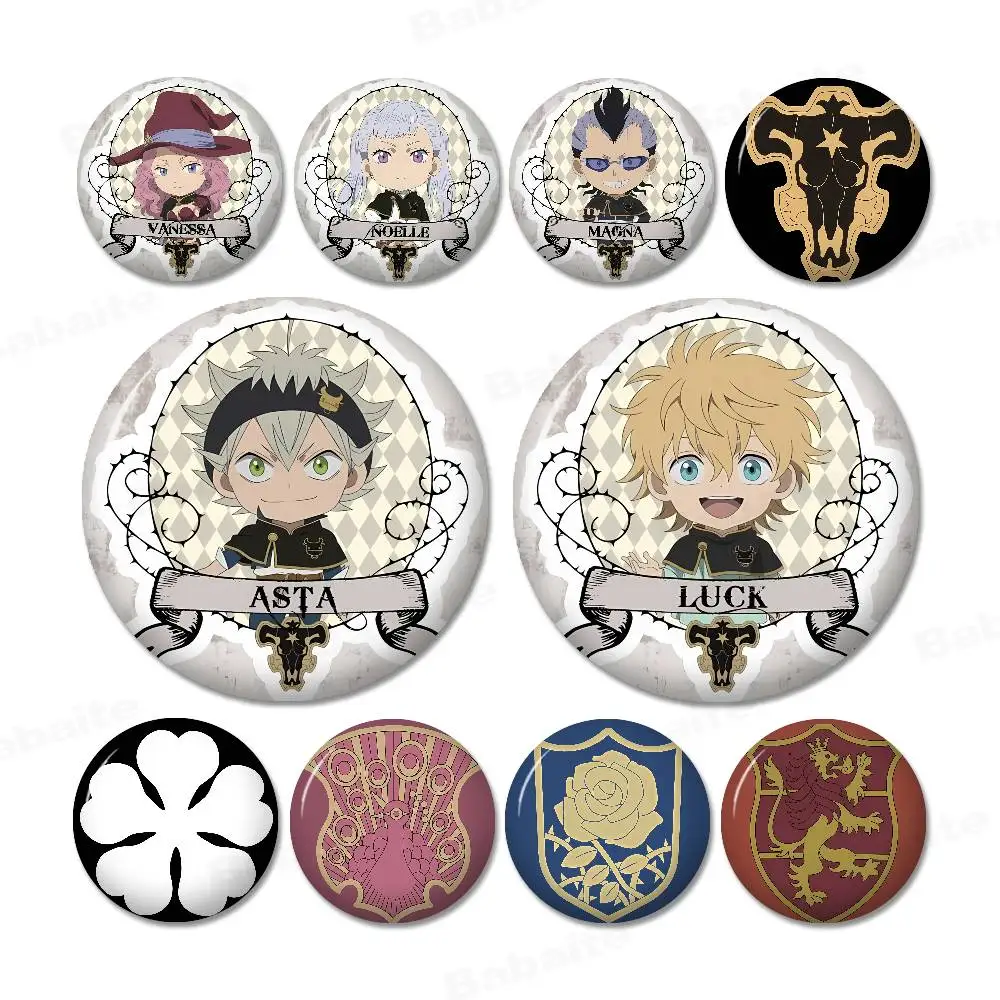 Broches Redondos de Dibujos Animados de Black Clover Asta, 32/44/58mm, Hechos a Mano, para Mochilas, Accesorios de Joyería, Regalos, Insignias Creativas