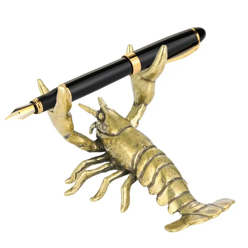 

Латунний декор раків Унікальна колекційна підставка для ручок Ретро ремесло Креативна латунна прикраса раків Настільна прикраса для навчальних кімнат
