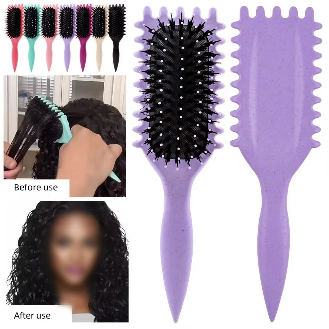 1pcs Detangling Candy Brush Curly Hair Scalp Massage Hair Comb with Cleaning Claw Natural Bristles Define Hair Styling Tools