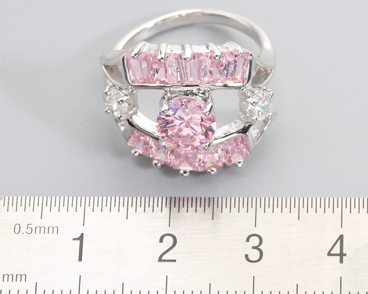 8*8mm Pink Kunzite6  925 Sterling Silver Ring Q0811-F