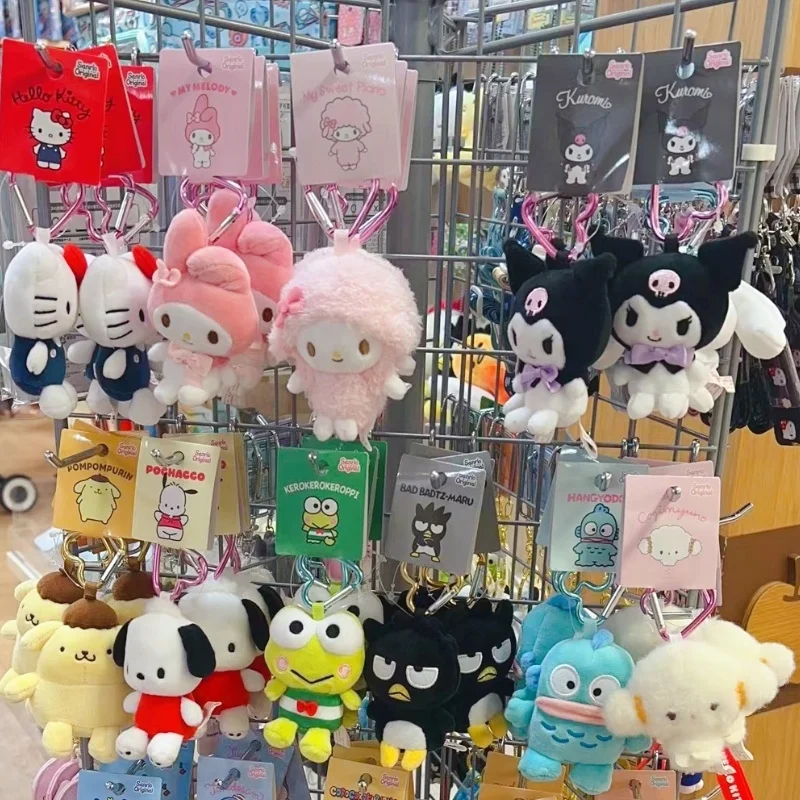

Мультяшный Sanrioed аниме My Melody Kuromi Мягкая Подвеска для ключей Ins Girl Heart Kawaii Backpack Jewelry орнаменты подарки ко дню рождения