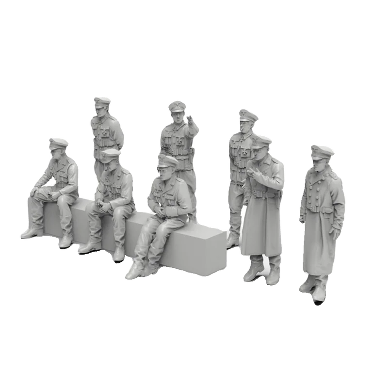 Figura en miniatura de resina de oficial alemán de la Segunda Guerra Mundial, escala 1/64, modelo blanco, modelo impreso en 3d, juguete sin montar y sin pintar