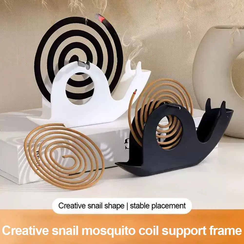 Fireproof & Anti-Scald Mosquito Coil Holder Tray - Snail-Shaped Durable Plastic Mosquito Coil Rack, Mosquito Repellent Device