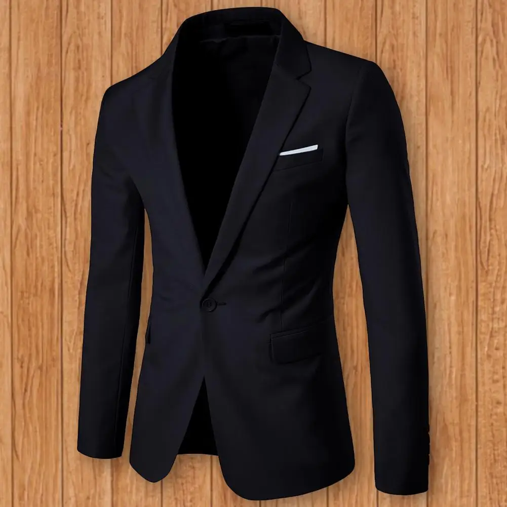 Stylish Suit Jacket Lapel Temperament Slim-fitting Pure Color Blazer  Plus Size Casual Blazer for Wedding