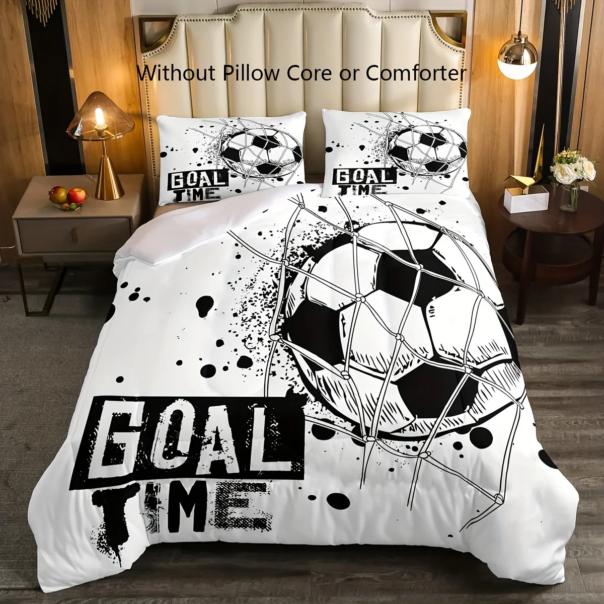 3pcs Football Duvet Cover Set, Queen Size American Soccer Bedding Set, Sports Games Duvet Cover, Bedroom Decor