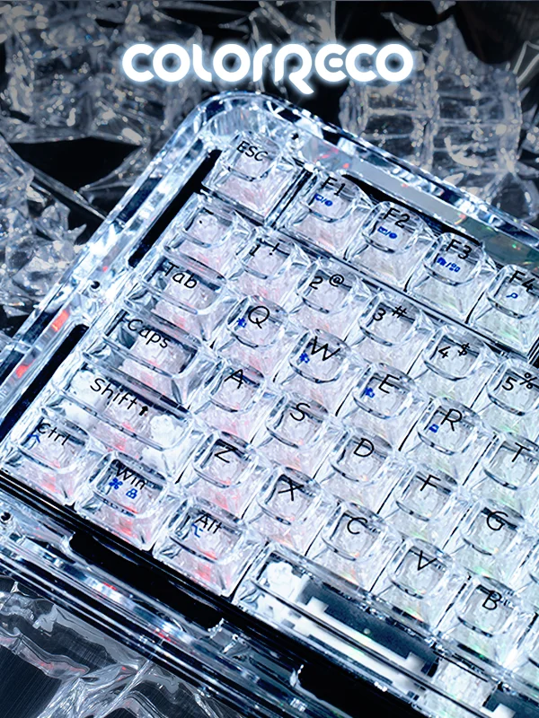Custom Tri-Mode Mechanical Keyboard Fully Transparent Keycap 75% Layout Silent For Her Office Custom Gift