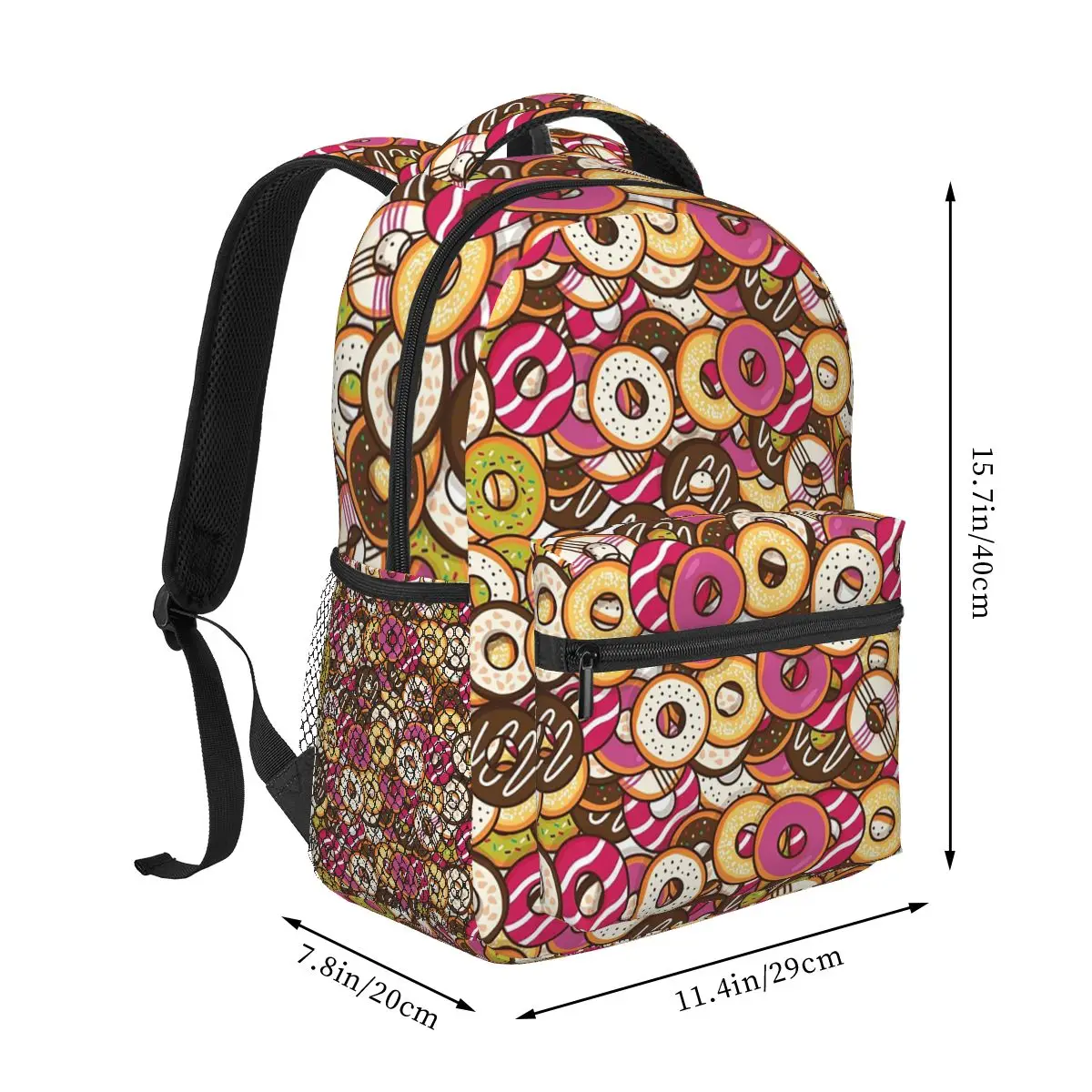 Colorful Candy Donuts Food Cute Student Backpack School Bag Hiking Travel Daypack for Men Women Fashion Bookbag Shoulder Bags
