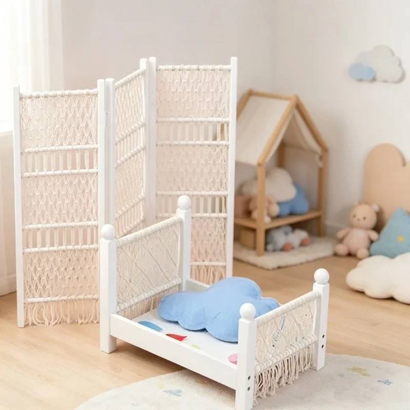 Infant Photo Decor Supply Retro Handmade Posing Bed Newborn Shooting Prop for Home Studio Boy Girl Newborn Photography Shooting