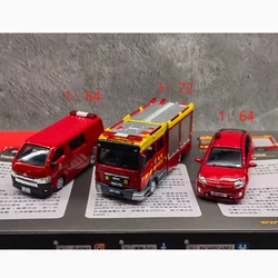 TINY Diecast 1/64 Scale Hong Kong Fire Truck Set MAN Hiace Prius Alloy Car Model Adult Static Collection Model Gift Toy
