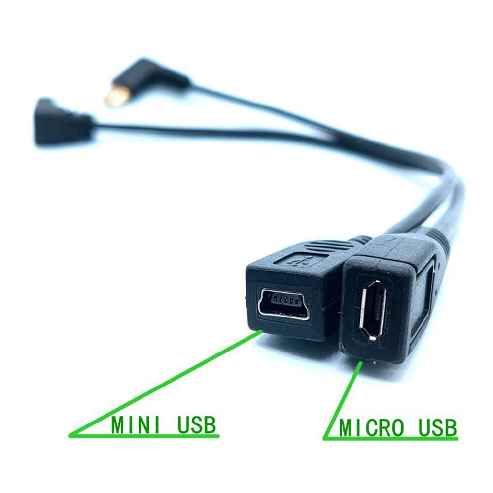 Short Micro USB mini to lightning cable for smartphones to type-c display screen, charging direction from display screen to smar