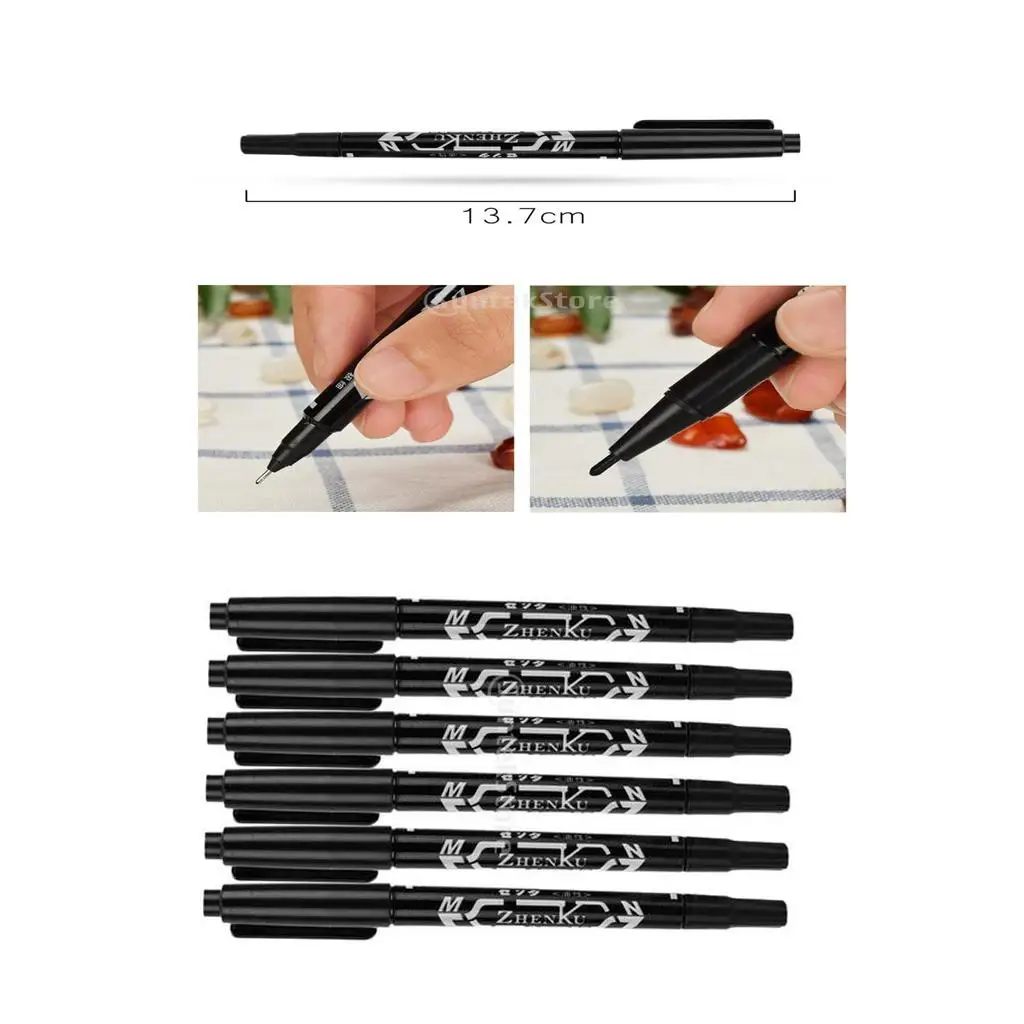 6 Pcs Pen Skin Marker Marking Scribe Pen Fine Tip