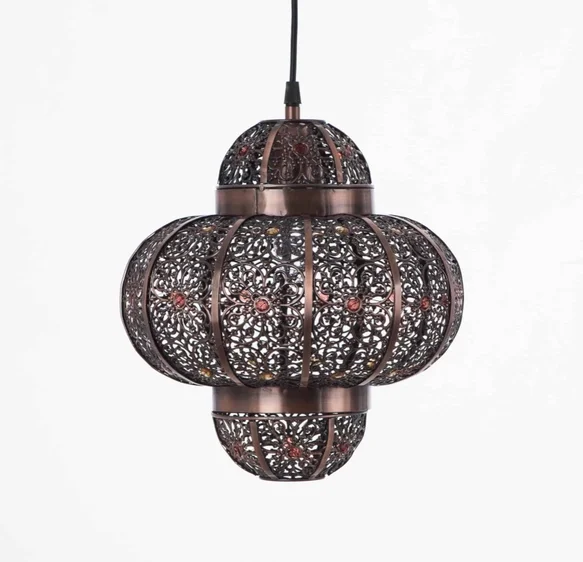 Ancient Morroccan Style Lantern Metal Lampshade Ceiling Antique Pendant Light Shade, LampShade Only, Not Inclued Cord and Bulb