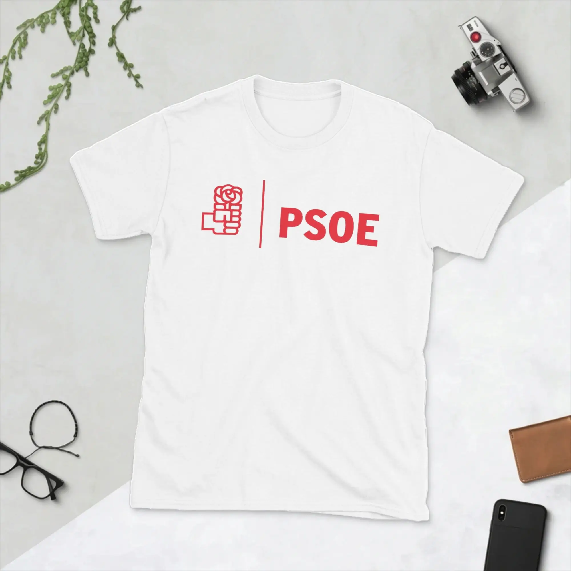 Men PSOE Logo Pedro Sanchez T Shirt  Cotton Clothes Fashion Short Sleeve Round Neck Tees Plus Size T-Shirt