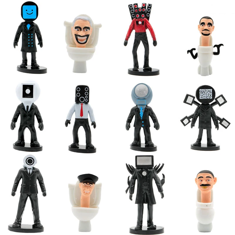 

12Pcs Skibidi Toilet toys Action Figure PVC Doll Figure Toys Monitor Man Cake Decoration Children Birthday Gifts Christmas