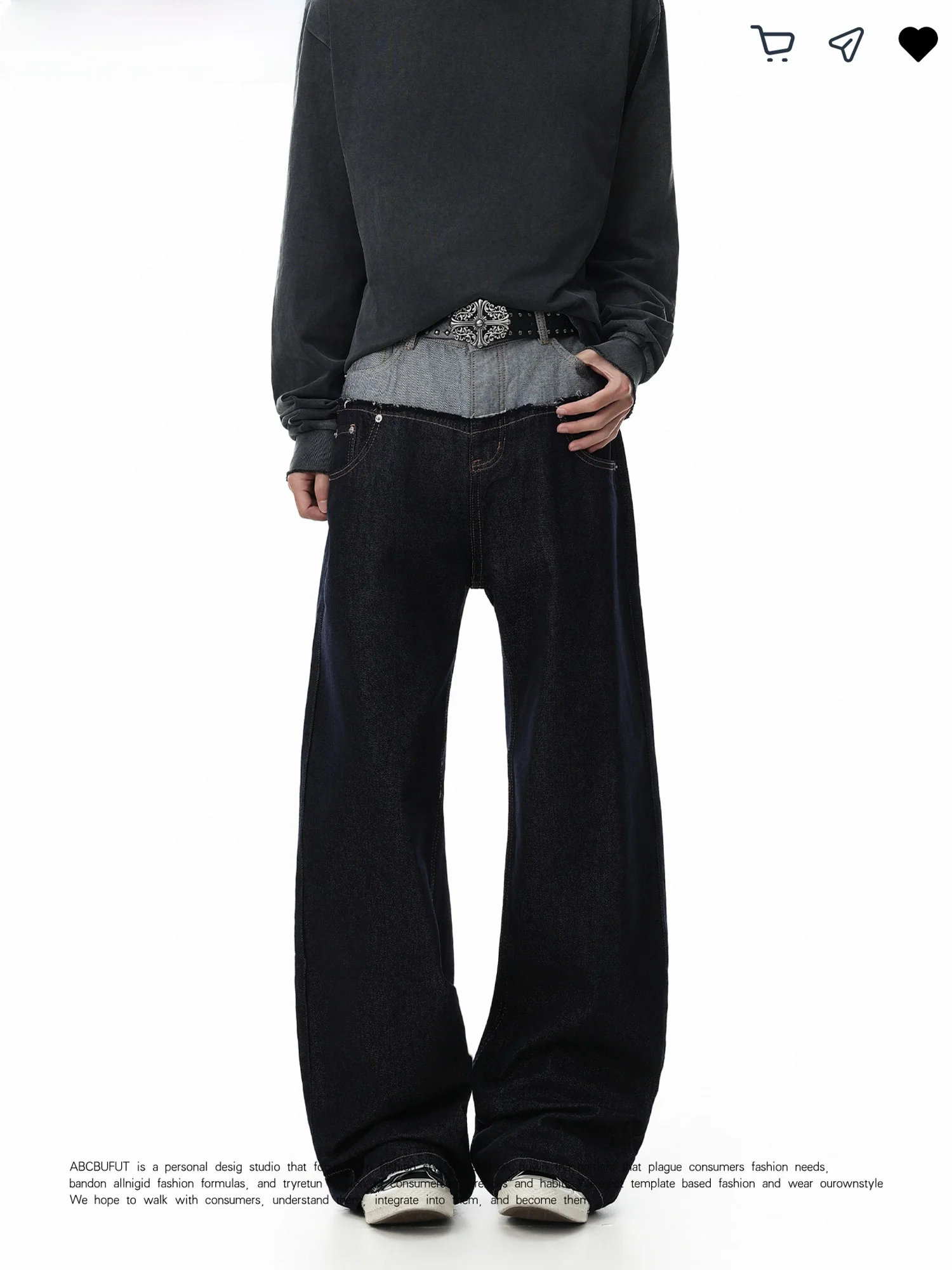 Calças Jeans Retro Americanas em Denim Azul Escuro Lavado, Estilo Solto e de Perna Larga, Calças Longas para Homens e Mulheres