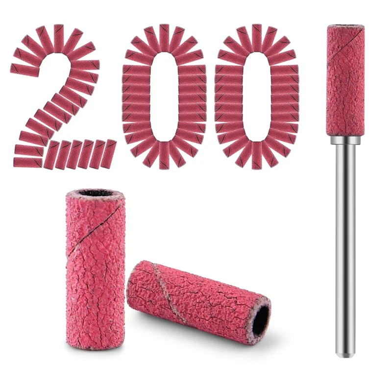 

HOT-200 шт. сверла для ногтей, маленькие шлифовальные ленты с оправкой 3,1 мм, мини-шлифовальные ленты с тонкой зернистостью 180, пилочка для ногтей