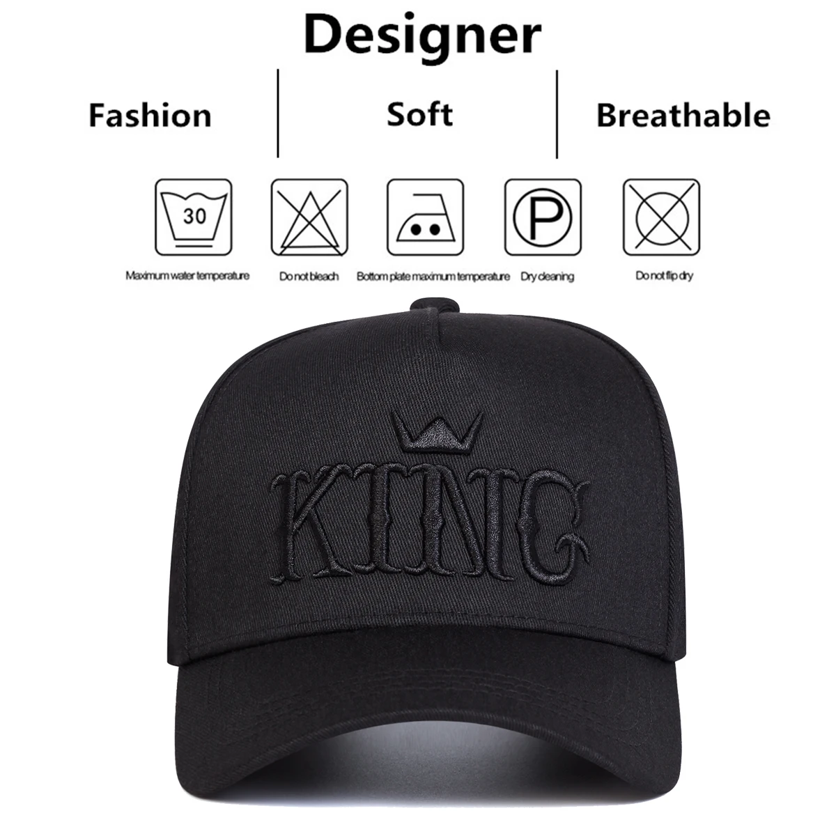 للجنسين الملكة الملك إلكتروني التطريز قبعات البيسبول الربيع والخريف في الهواء الطلق قابل للتعديل قبعات عادية واقية من الشمس قبعة قبعة رياضية