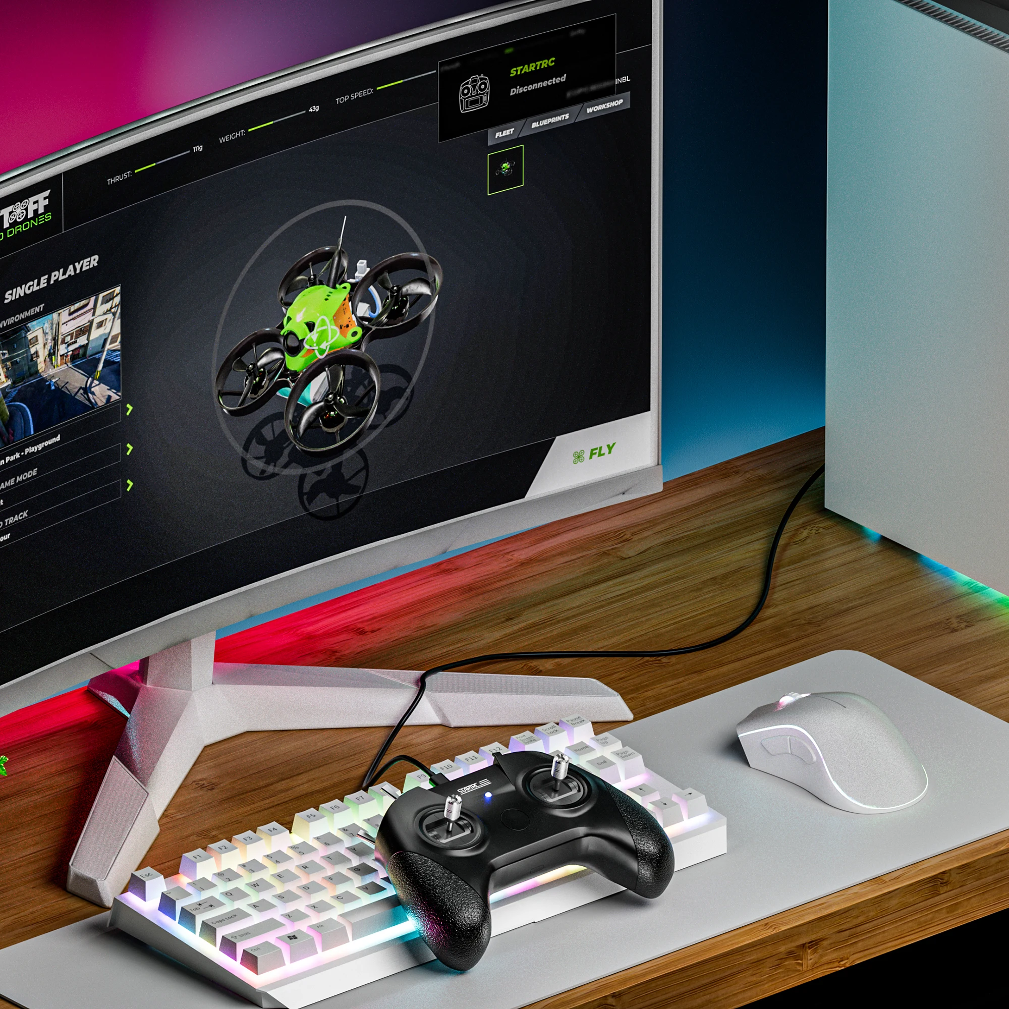 FPV Quadcopter Symulator lotu Uchwyt Pilot 8CH Początkujący Szkolenie Wsparcie Liftoff/Freerider/SkyDive/FPV na całym świecie