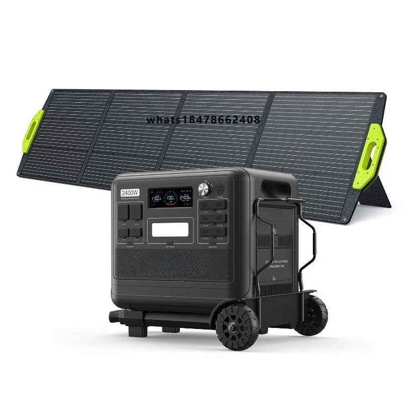 F2400 Pure Sine Wave Inverter  2048WH LiFePO4 Solar Generator Controller AC 220-240V/20A Home Outdoor Reliable Use