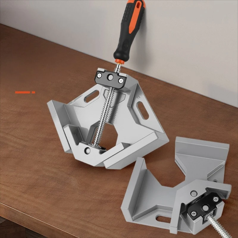 90 Degree Right Angle Clip Clamp Single Handle Aluminum Alloy Corner Clamp Woodworking Picture Frame Clip Right Angle Folder