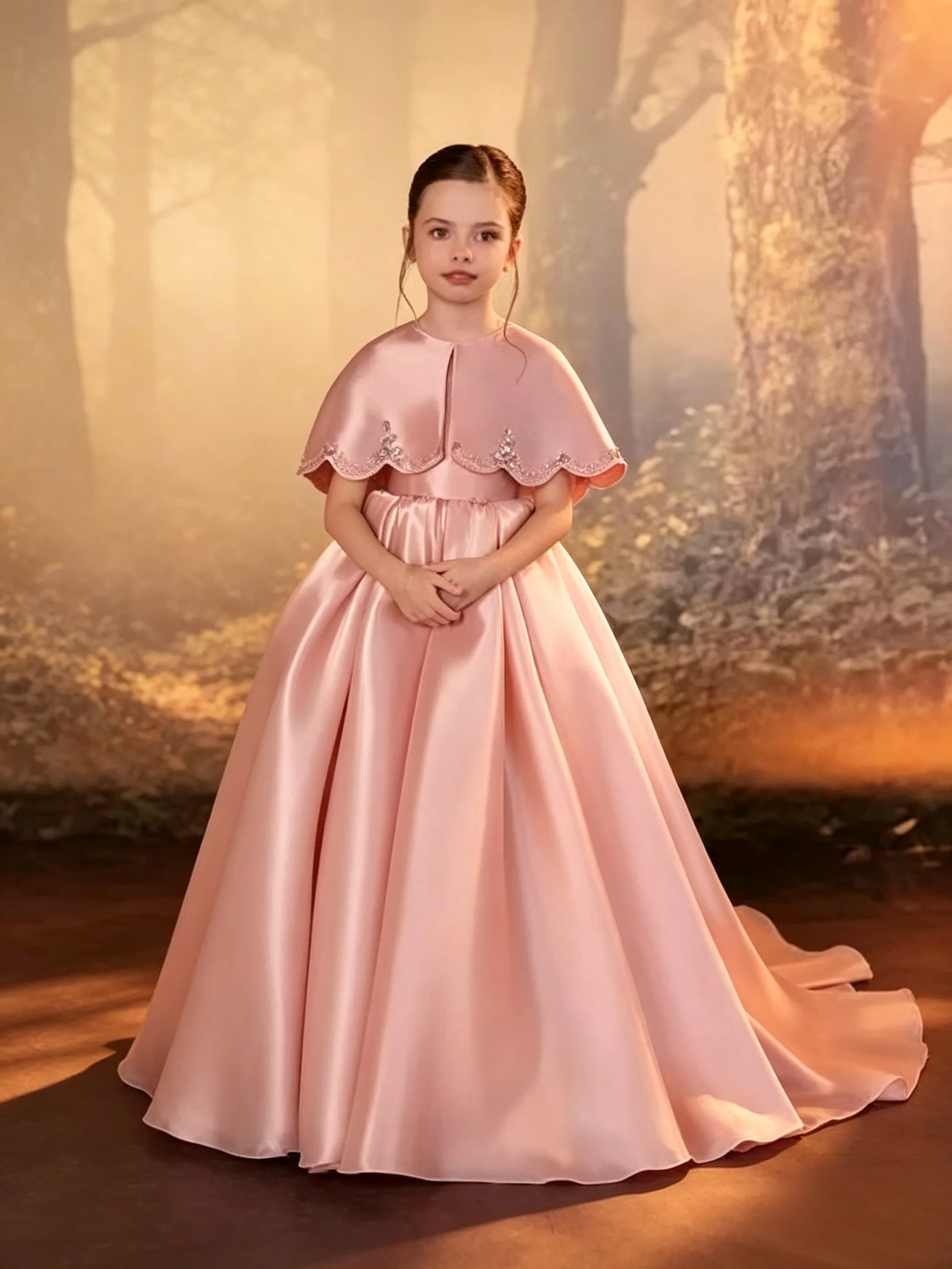 custom-light-luxury-dress-women-wedding-guest-gown-girls-wedding-gown-birthday-party-pageant-capelet-satin-beaded-long-ball-gown