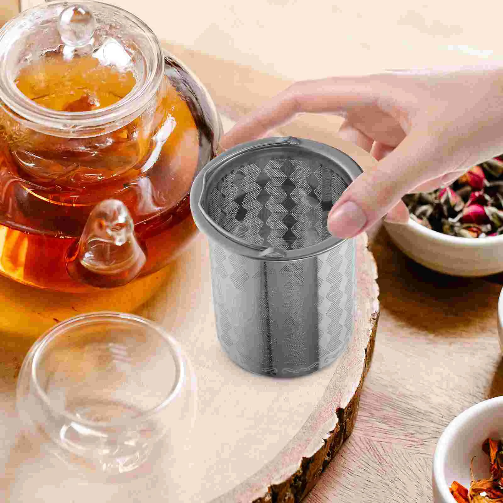 

3 Pcs Tea Glasses Leak Milk Strainers Replace Metal Filter Silver Teapot Infuser Insert