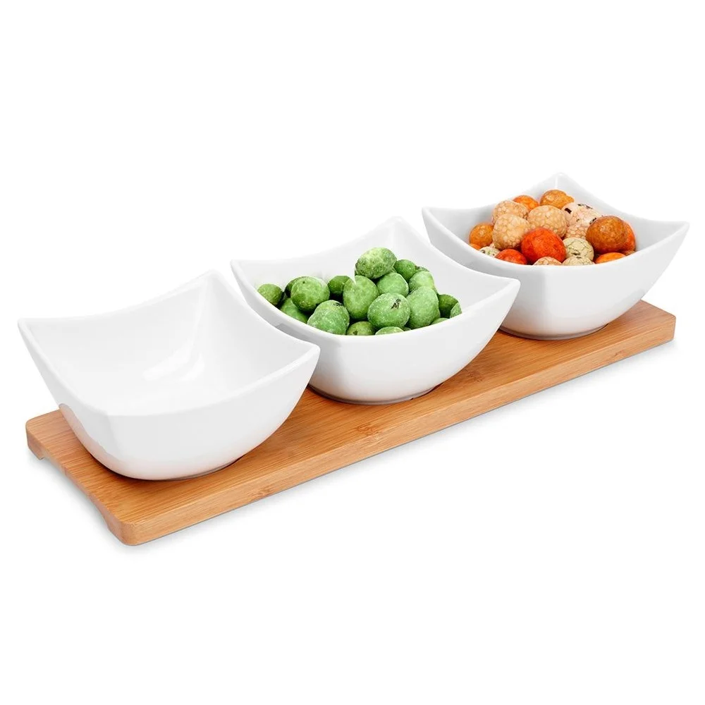 Snackschalen porselein wit 30cm 4 El.