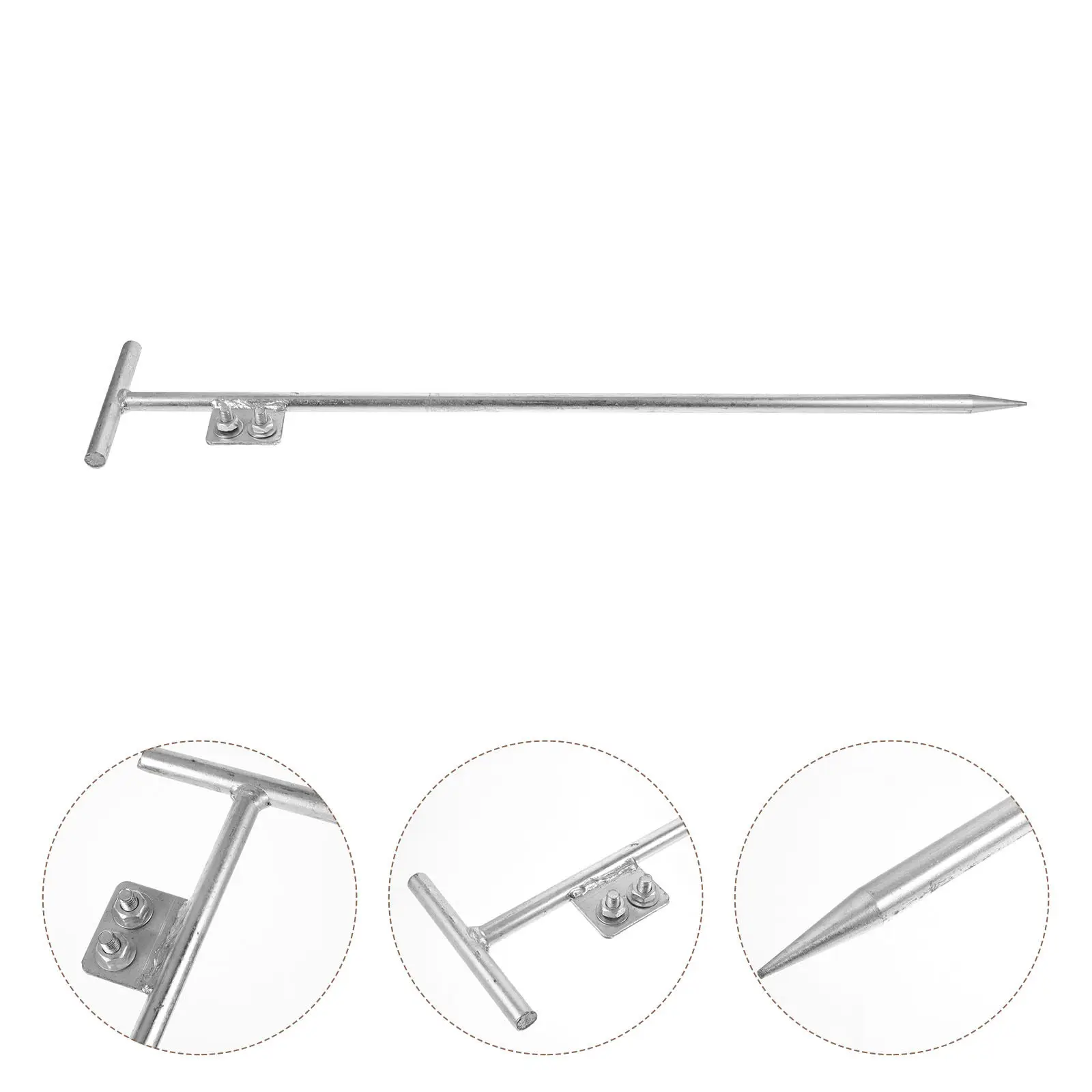 

Grounding Rod Galvanized Durable Smooth Surface Fence Wire Grounding Electric Fence Rod Poles Electric Earthing Metal