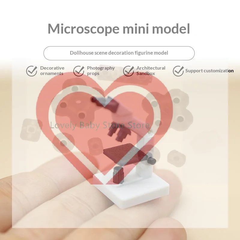 

【BS】Mini Microscope Model With Realistic Design Perfect For Dollhouse Decor Sand Table Building Photo Props