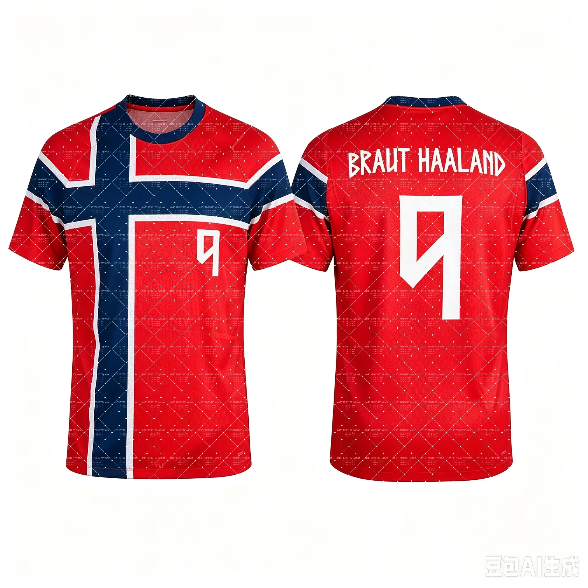 2026 Boys HAALAND No.9 Football Jersey Tee Shorts Set Women Men Norway Football Fans Shirt Shorts Set Kids Tracksuit