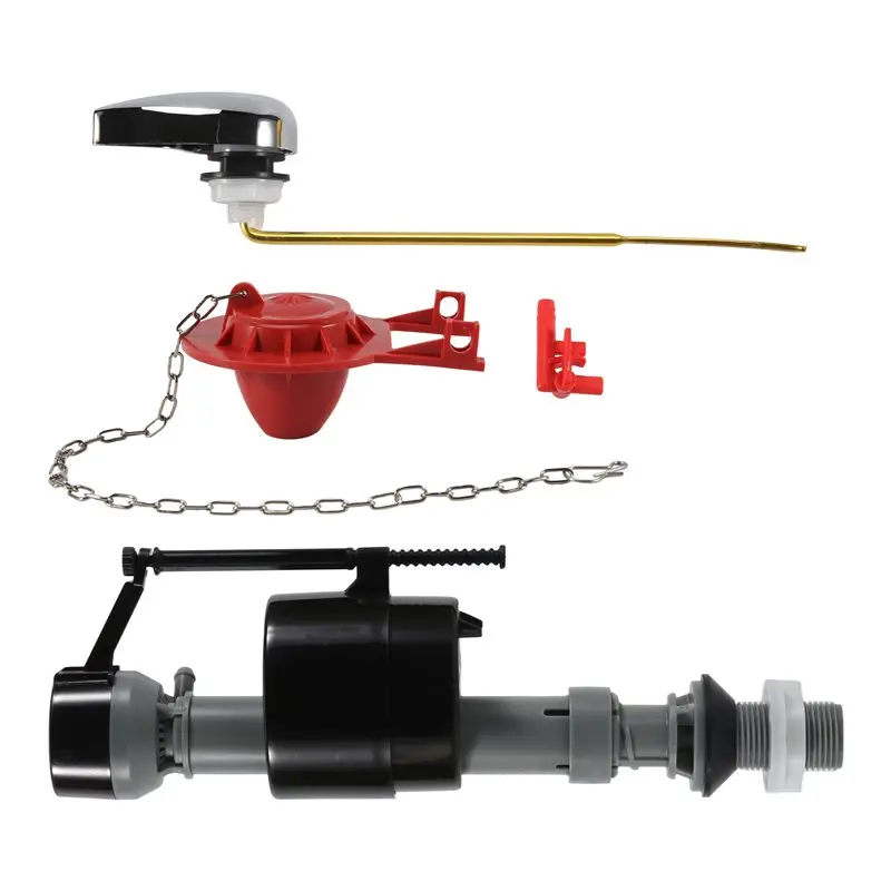 EYFL-Universal Toilet Flusher Replacement Brass Handle Lever, Adjustable Fill Valve& Flapper-Complete Inside Tank Repair Kit