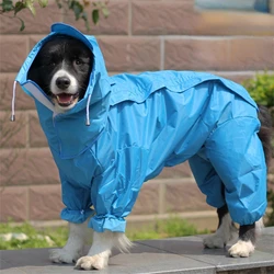 Large Pet Boy Dog Raincoat Waterproof Rain Clothes Jumpsuit For Big Medium Small Dogs Golden Retriever Outdoor Pet Clothing Coat