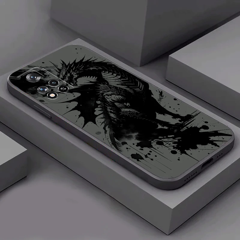 الصينية الإلهية التنين قضية الهاتف ل Xiaomi Redmi 13C 5G 12 12C 10X 10C 10 9 9A 9C 9AT 8 8A السائل سيليكون الظهر