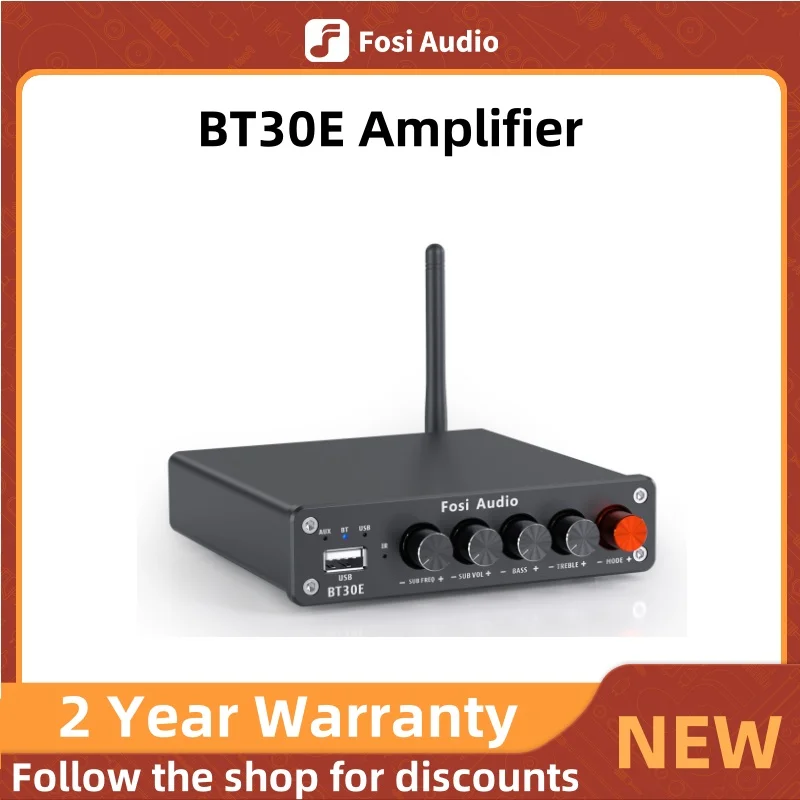 Bluetooth 5.0 Âm Thanh Bộ Khuếch Đại Công Suất 2.1 Kênh Tích Hợp Amp & Ổ U Người Chơi Âm Thanh Gia Đình Loa Siêu Trầm 100W BT30E fosi Âm Thanh