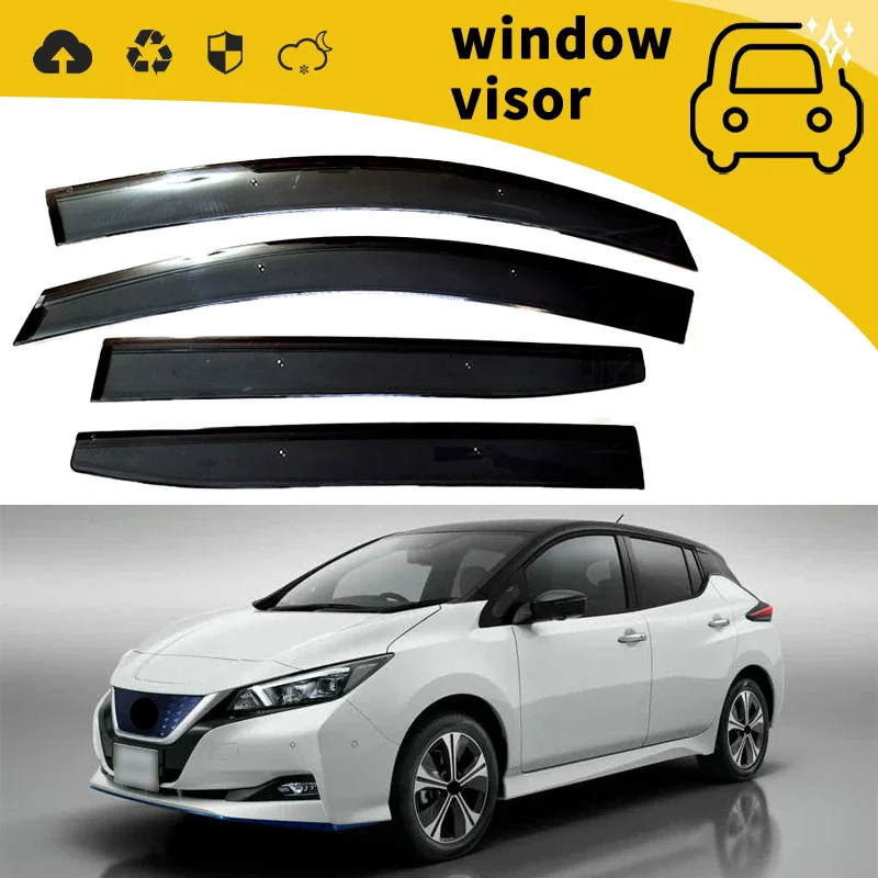 Side Window Deflector For Nissan Leaf Chrome /Acrylic Sun Rain Deflector Weather Shield Car Accessories