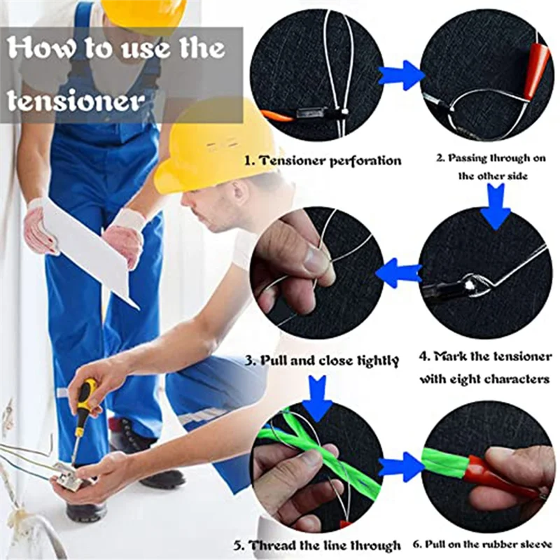 電気ケーブル抽出器キット,魚の形をした電気ケーブル,壁を通るワイヤー,ワイヤーガイド装置,4.5mm, 10m, 33フィート
