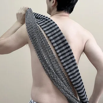 Toalha esfoliante para costas, para chuveiro, para homens, íon prateado, multifuncional, espuma, toalha de banho, ultra longa, esfoliante