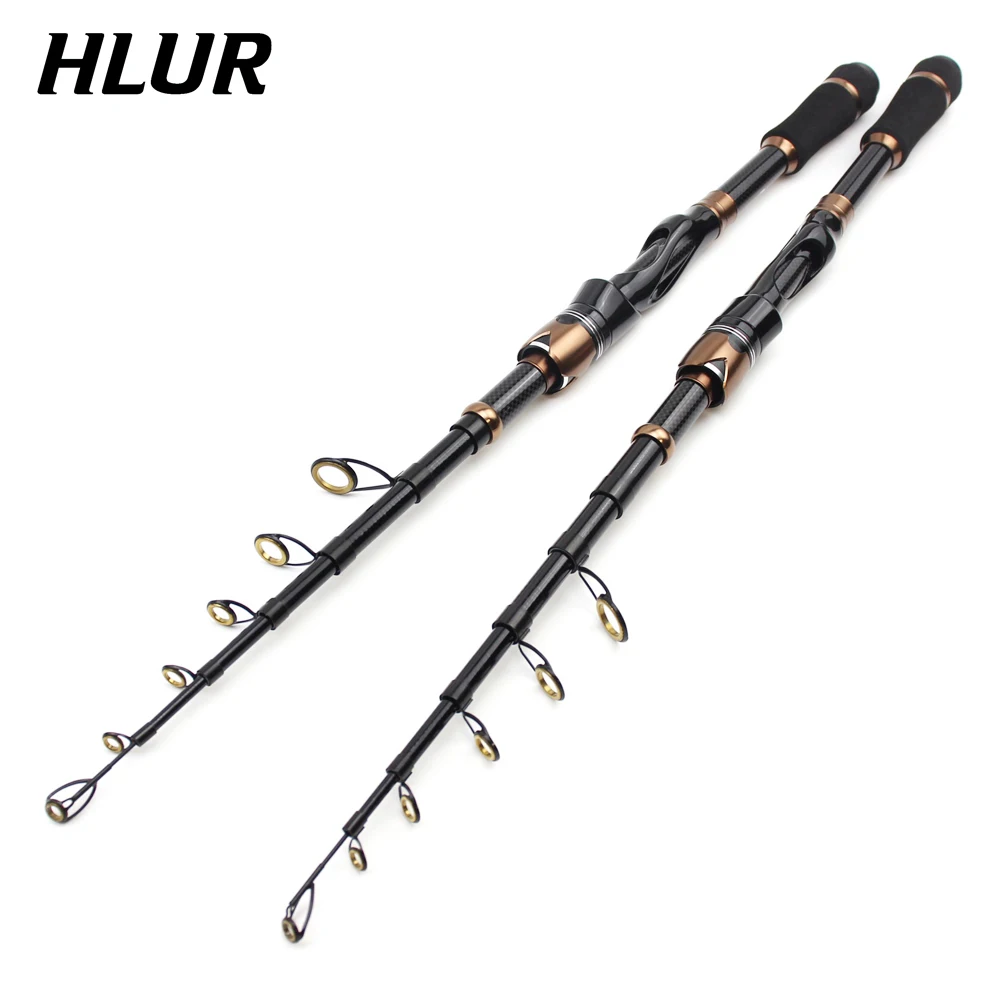 

HLUR Baitcasting Spinning Travel Carbon 6/7/8 Section Fishing Rods Casting Weight 8-35g Power Ultralight Lure Trout Mini Pole