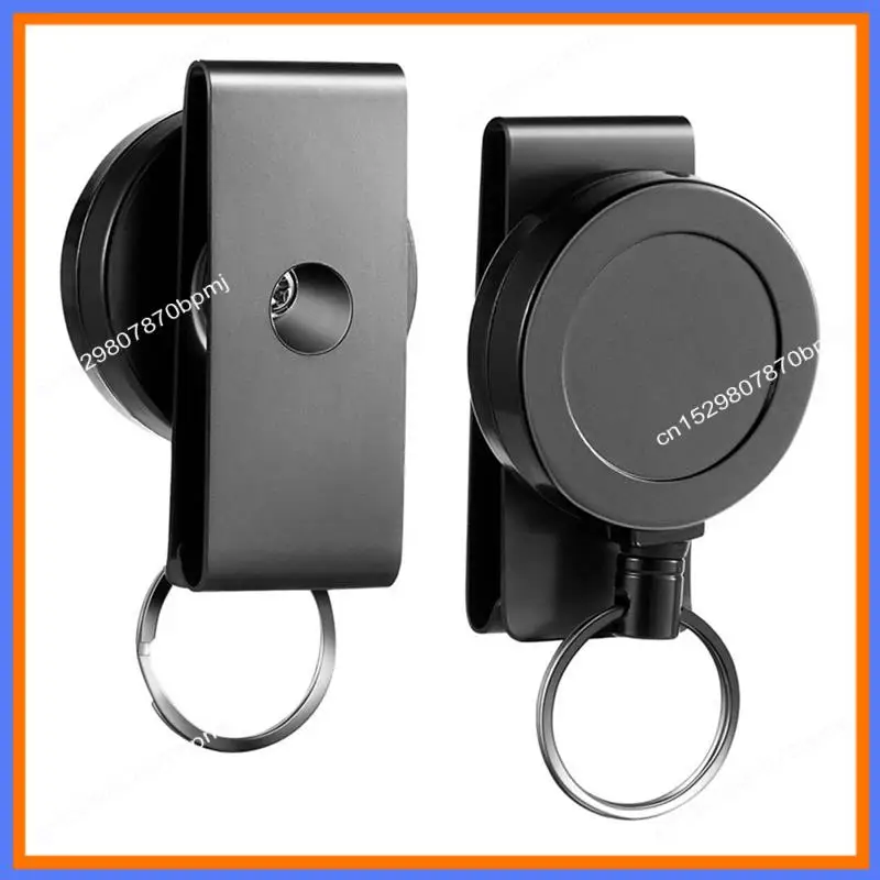 BAAE Heavy Duty Retractable Keychain With Belt Clip, 360° Retractable Keychain Heavy Duty With Wire Rope And Key Ring 2Pack