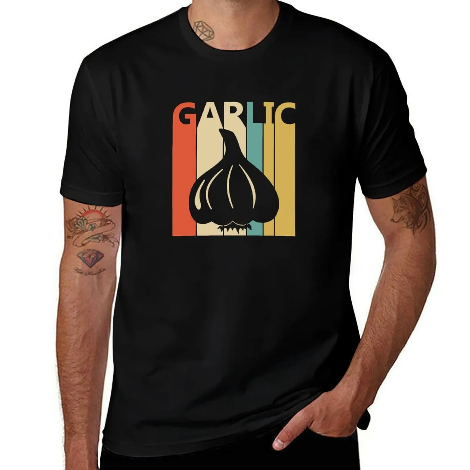 

Vintage Garlic T-Shirt cotton t shirt man funny t shirts dark humor essential t shirt T-Shirt