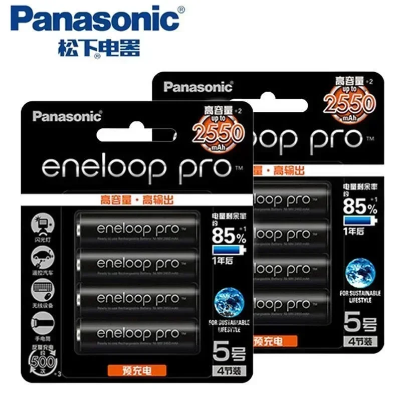 100% Panasonic Enelop Original Rechargeable Battery Pro AA 2550mAh 1.2V NI-MH Camera Mouse Air Conditioner