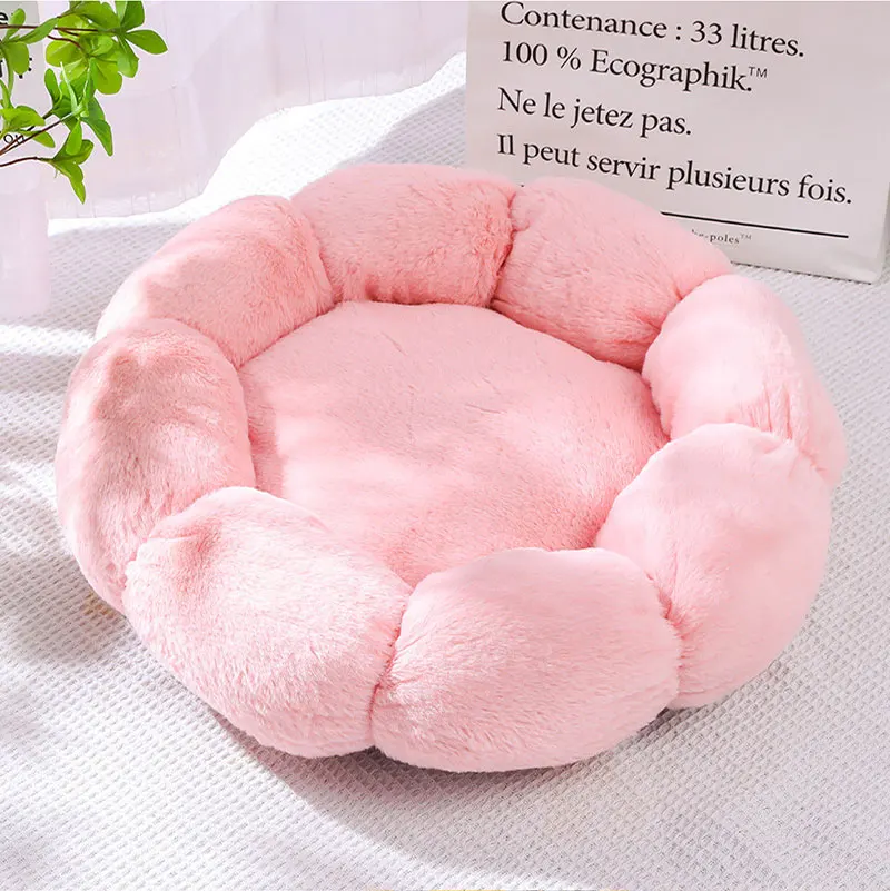 40-60cm Rundes Haustierbett für Große Hunde Superweiches Katzenbett Langhaariges Hundekissen Katzenmatte Tier-Schlafsofa – Detail 6